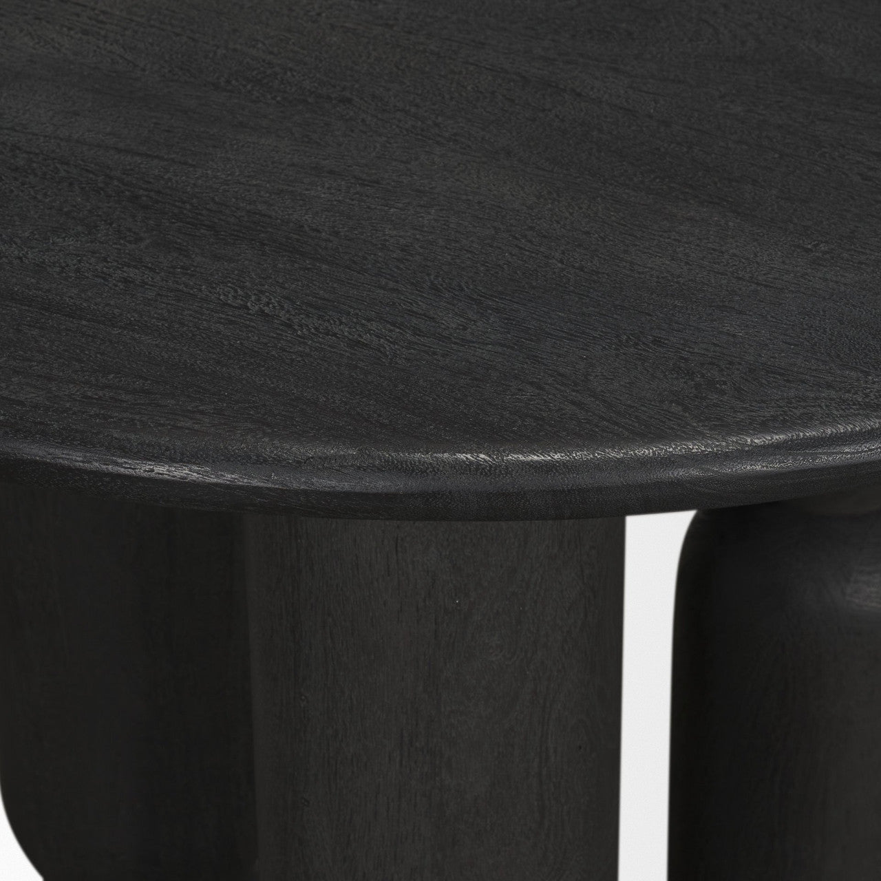 Sonel Matte Black Wood Pedestal Foyer Table