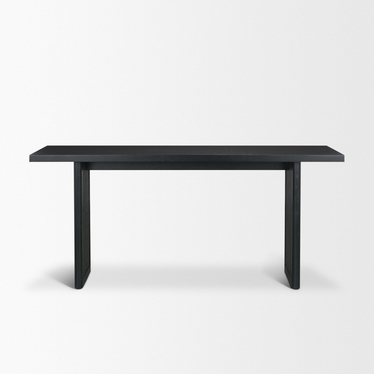 Grier 65" Black Wood w/ Black Cane Console Table