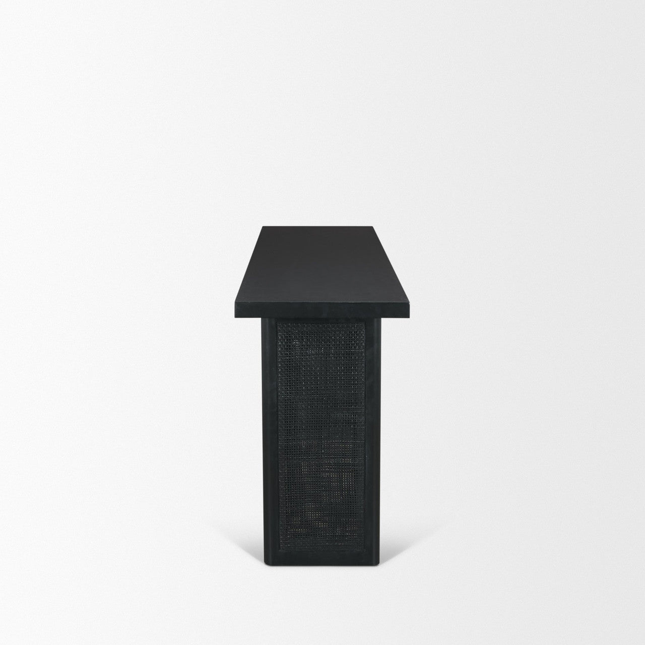 Grier 65" Black Wood w/ Black Cane Console Table