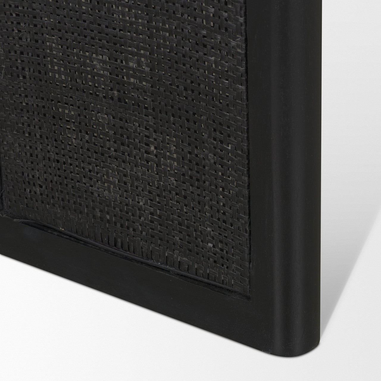 Grier 84" Black Wood w/ Black Cane Dining Table