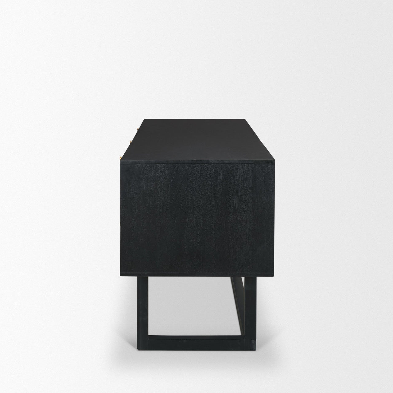 Grier  60" Black Solid Wood W/ Black Cane Office Desk