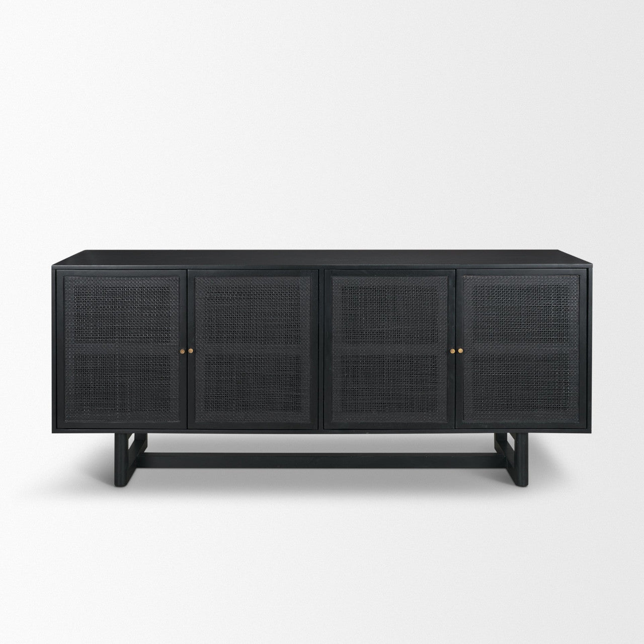 Grier 72" Black Wood W/ Black Cane Sideboard