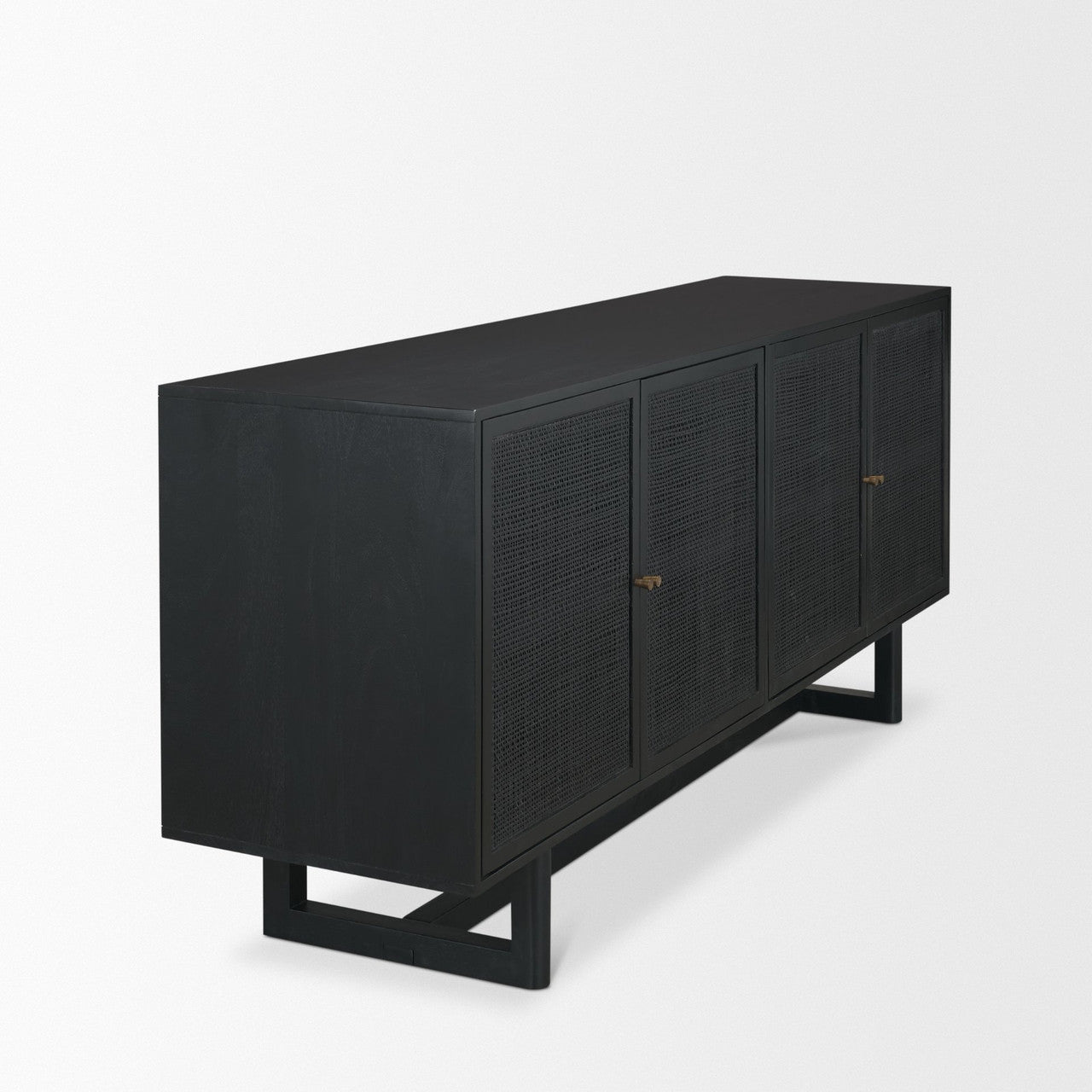 Grier 72" Black Wood W/ Black Cane Sideboard