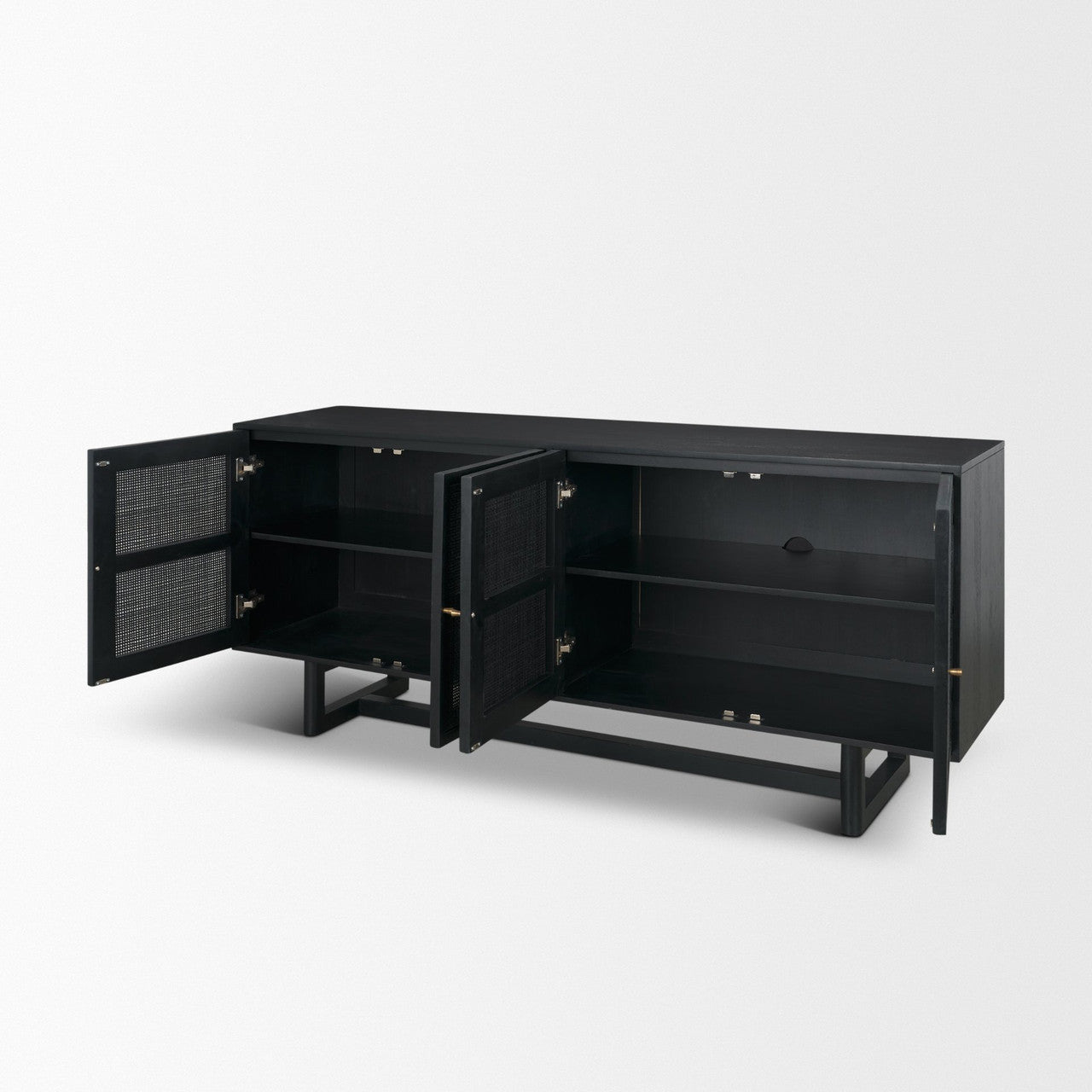 Grier 72" Black Wood W/ Black Cane Sideboard