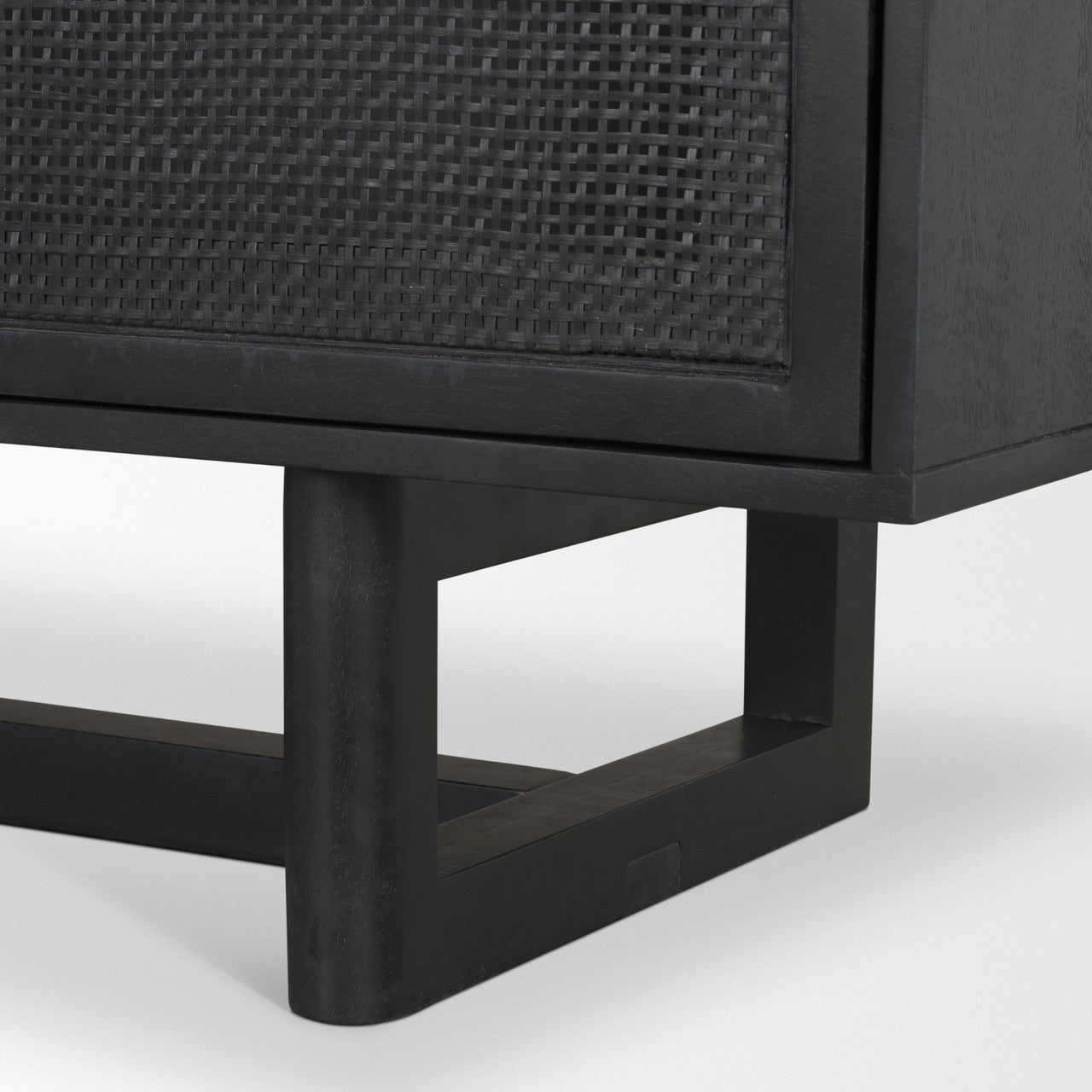 Grier 72" Black Wood W/ Black Cane Sideboard