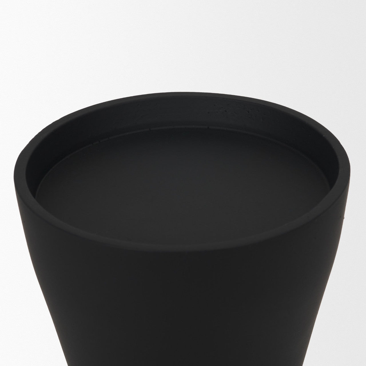 Odilia Large Smooth Matte Black Metal Geometric Pillar Candle Holder