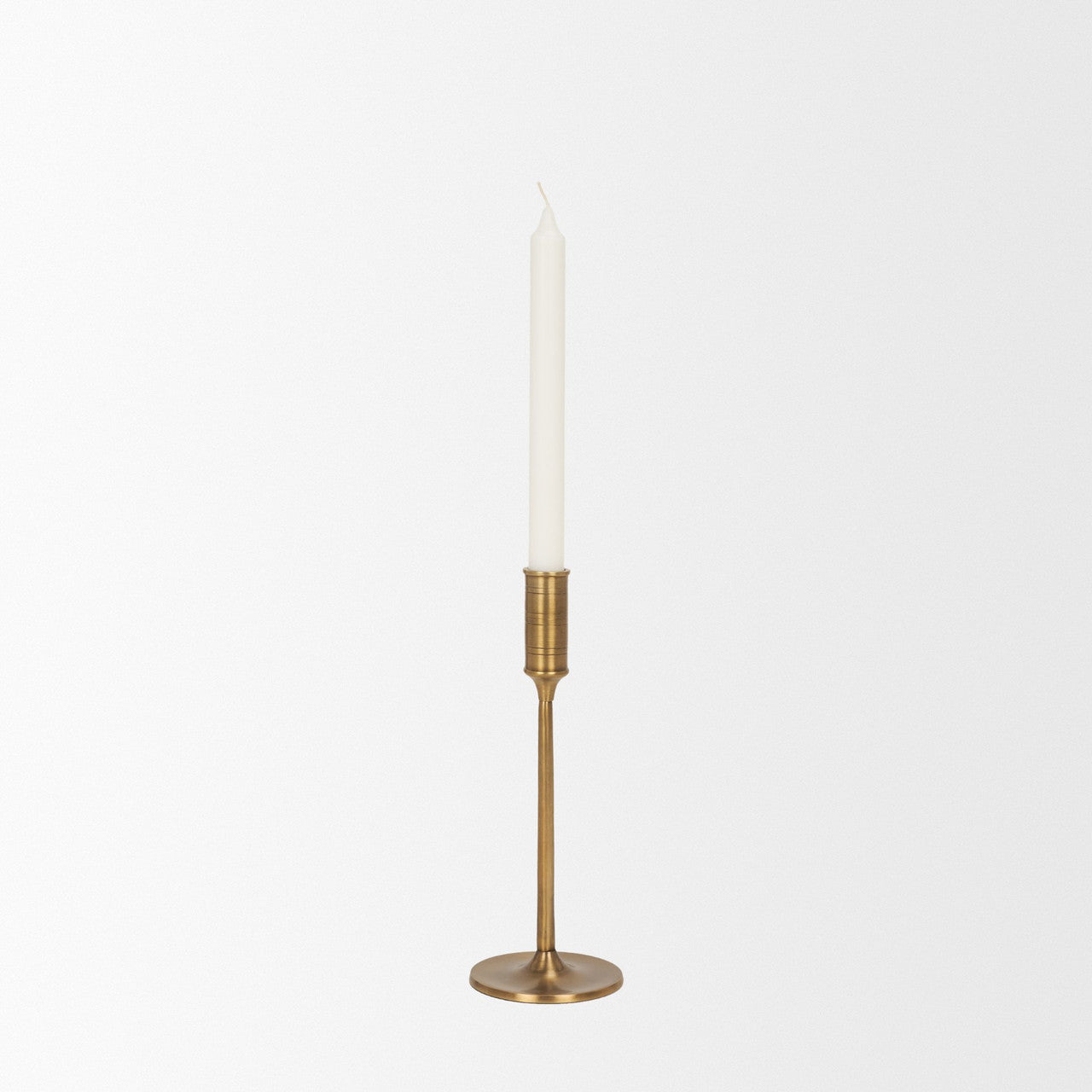 Chantria Small Solid Natural Brass Adjustable Taper Candle Holder
