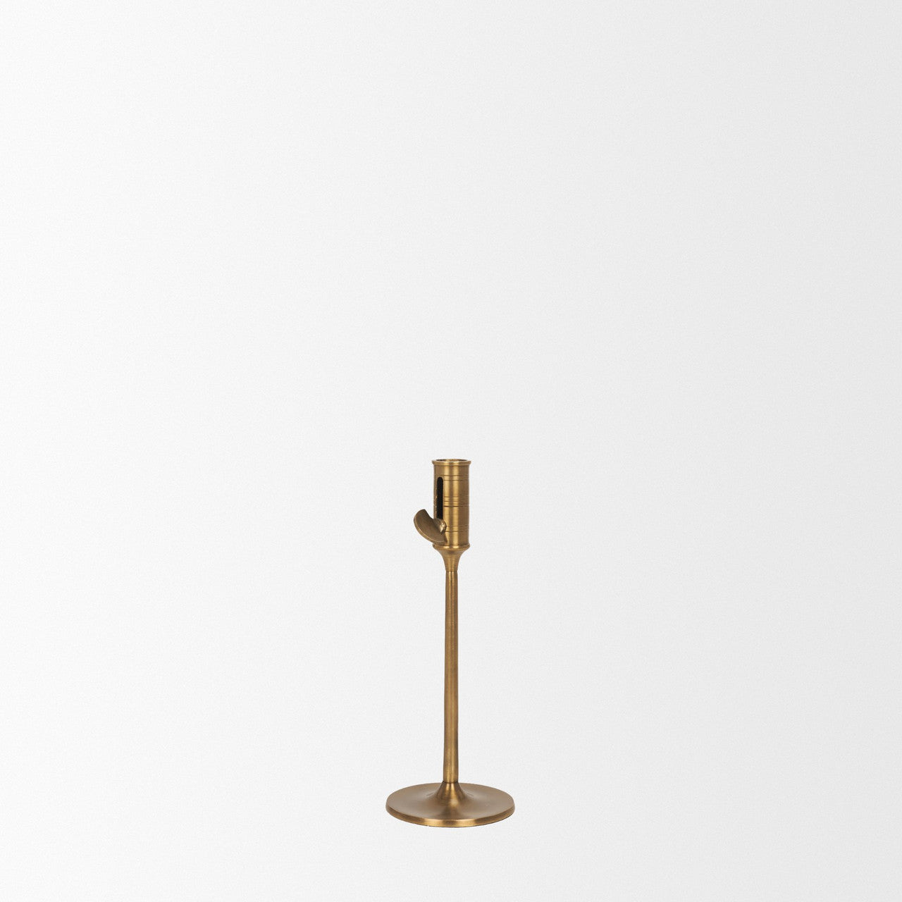 Chantria Small Solid Natural Brass Adjustable Taper Candle Holder
