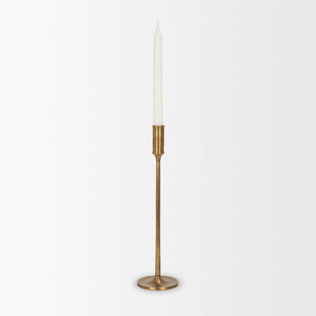 Chantria Large Solid Natural Brass Adjustable Taper Candle Holder