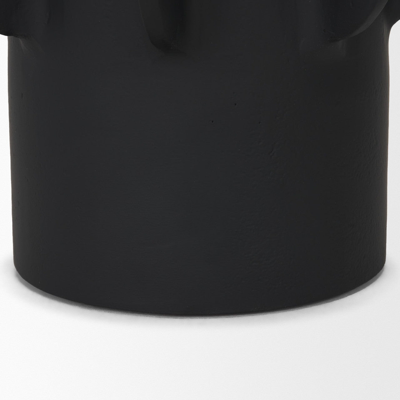 Deacon Small Matte Black Metal Canister with Sculptural Handles