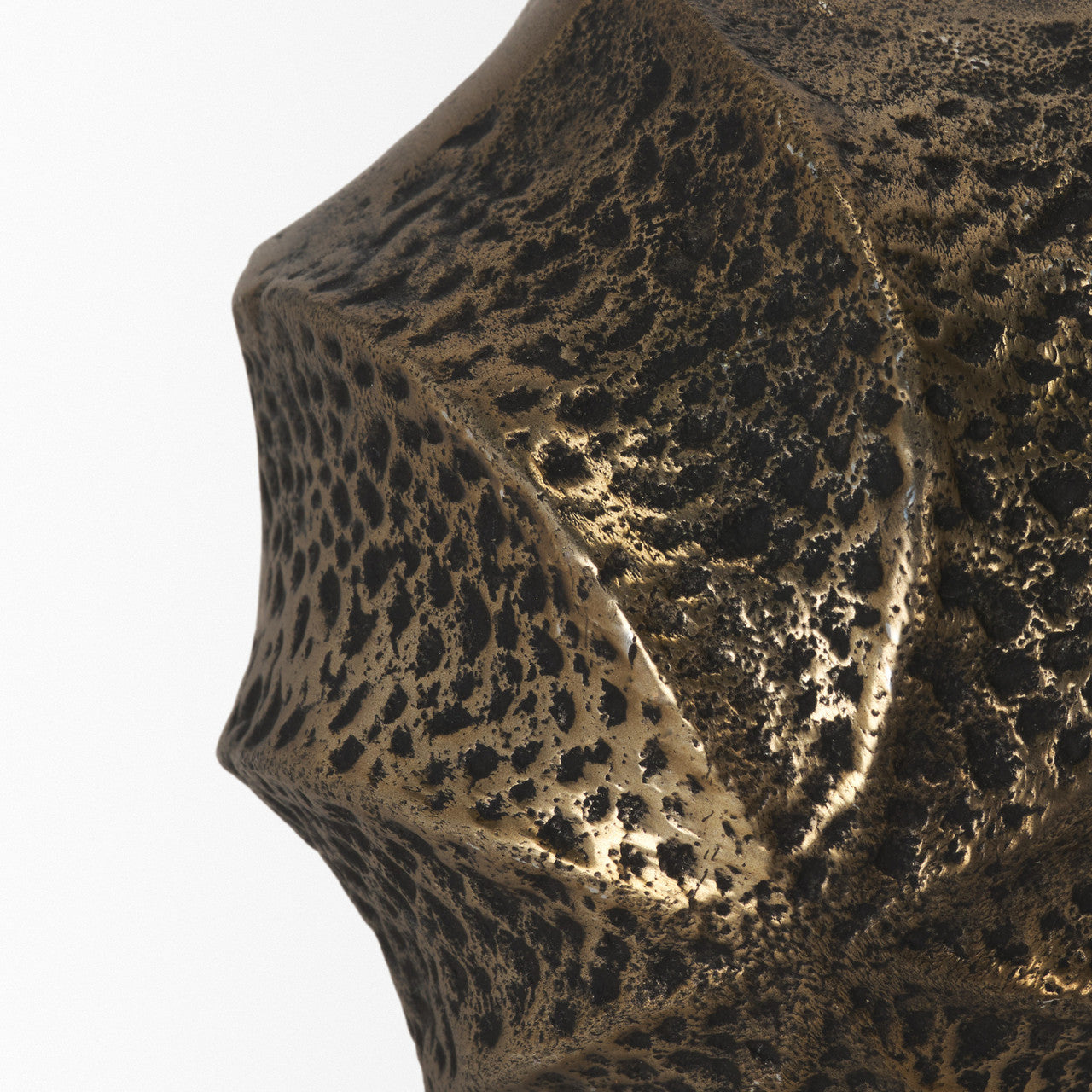 Imani Large Sculptural Textured Antiqued Gold Metal Decorative Orb Object