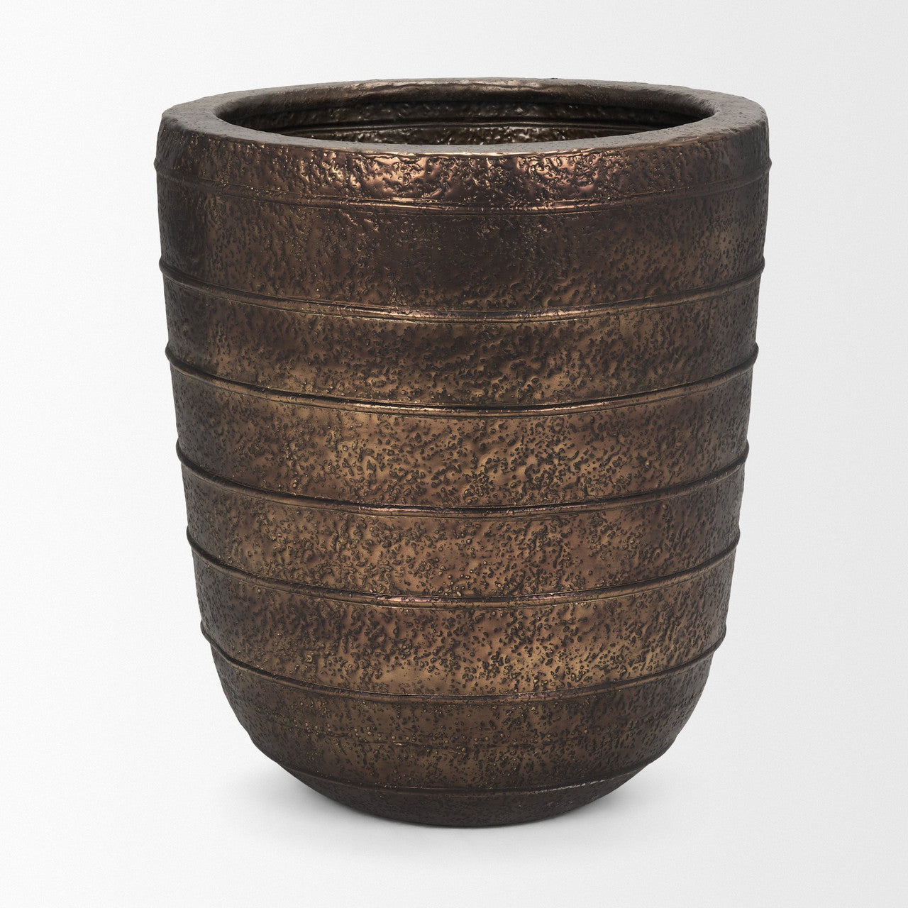 Aivana Extra Large Antiqued Gold Metal Floor Vase