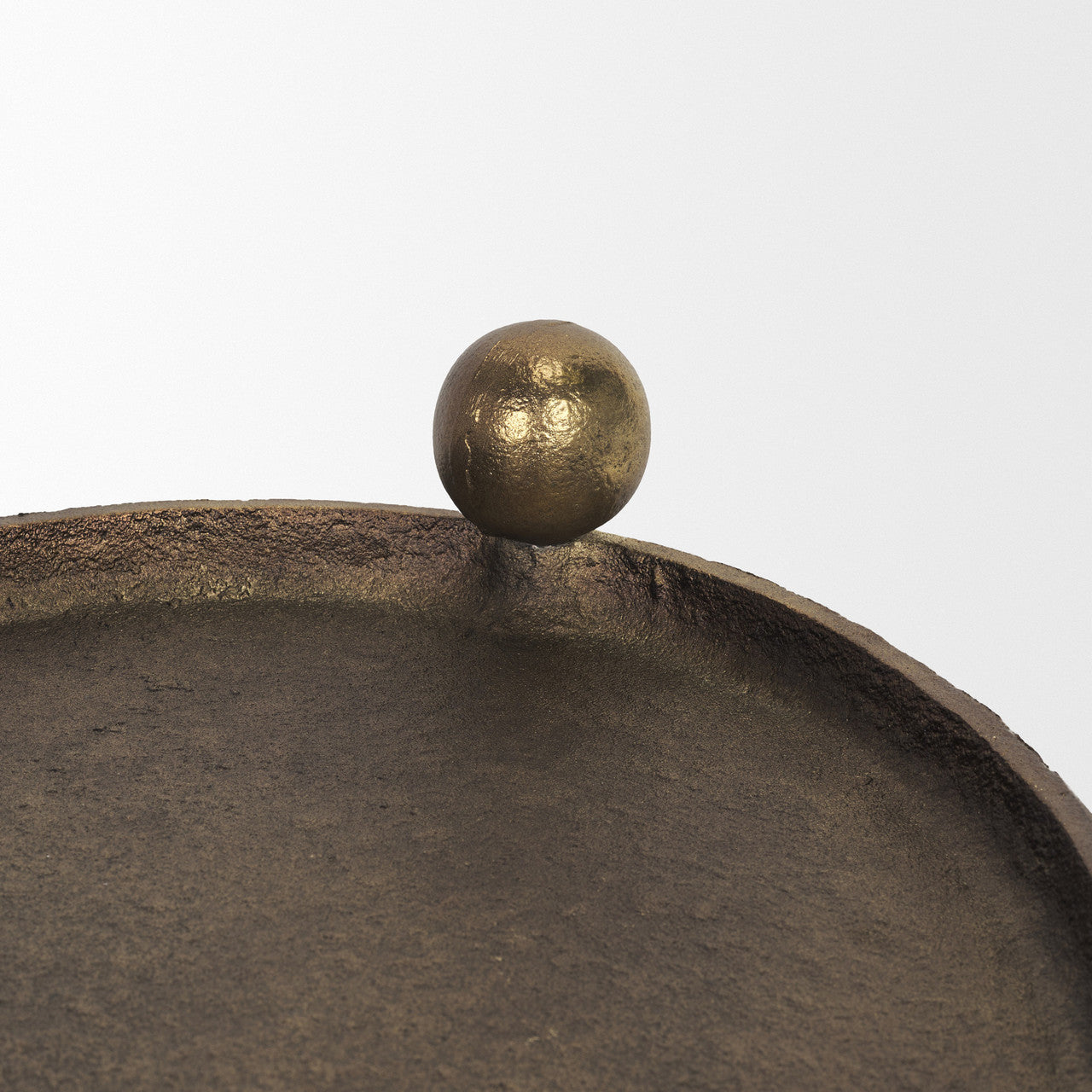Jianna Large Oval Textured Antiqued Gold Metal Tray with Handles