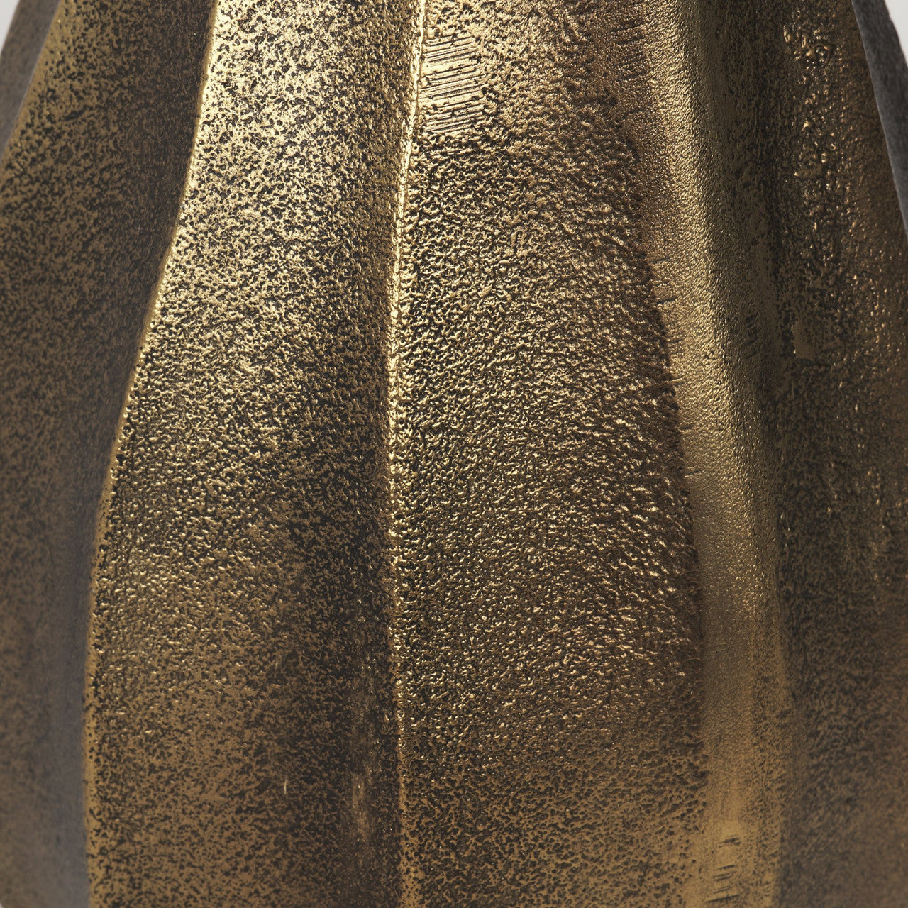 Anya Antiqued Brass Scalloped Petal Cast Metal Jug