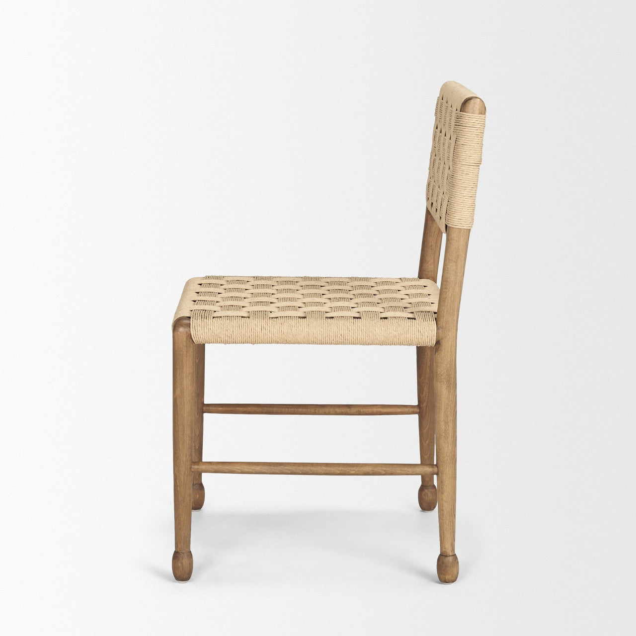 Brinley Woven Paper Rope w/ Brown Wood Frame Dining Chair