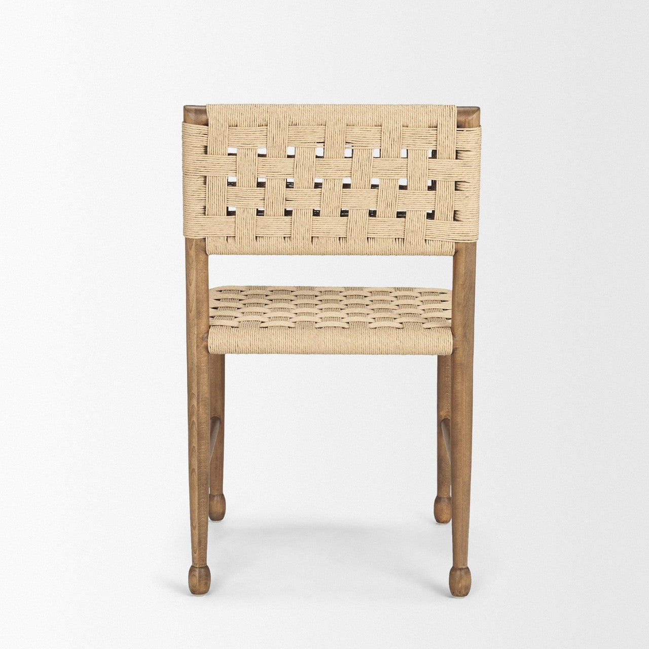 Brinley Woven Paper Rope w/ Brown Wood Frame Dining Chair