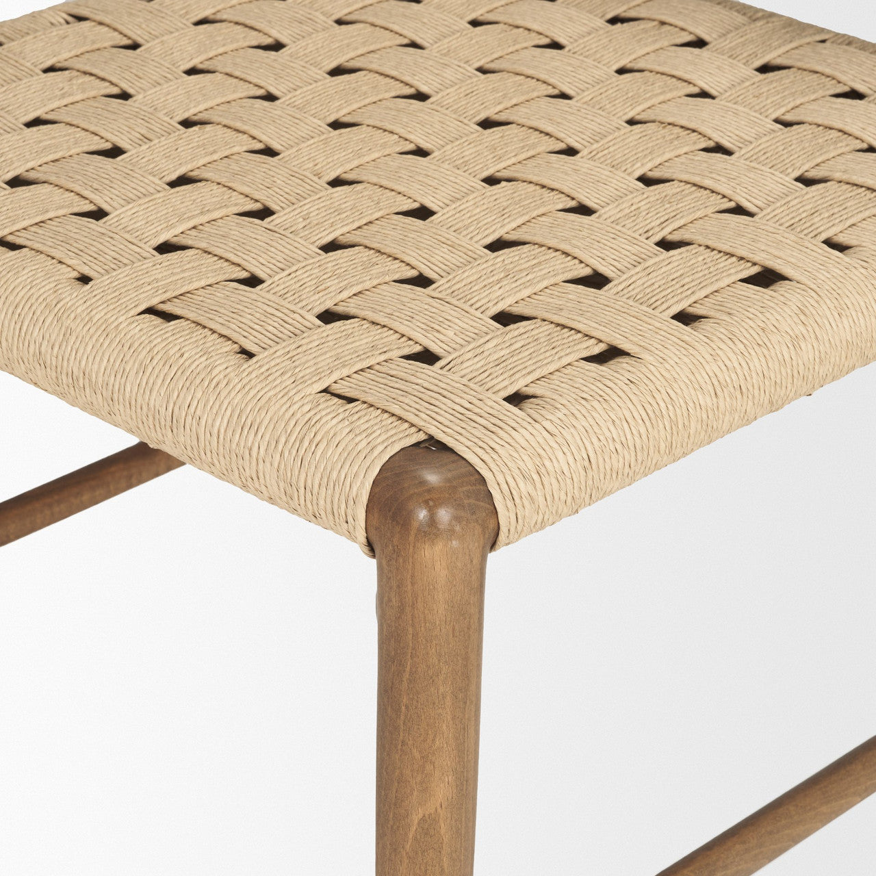 Brinley Woven Paper Rope w/ Brown Wood Frame Dining Chair