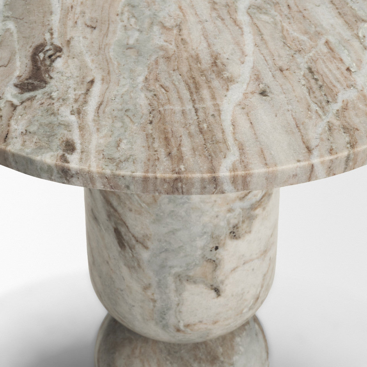 Nylah Solid Pink Marble Round Accent Table