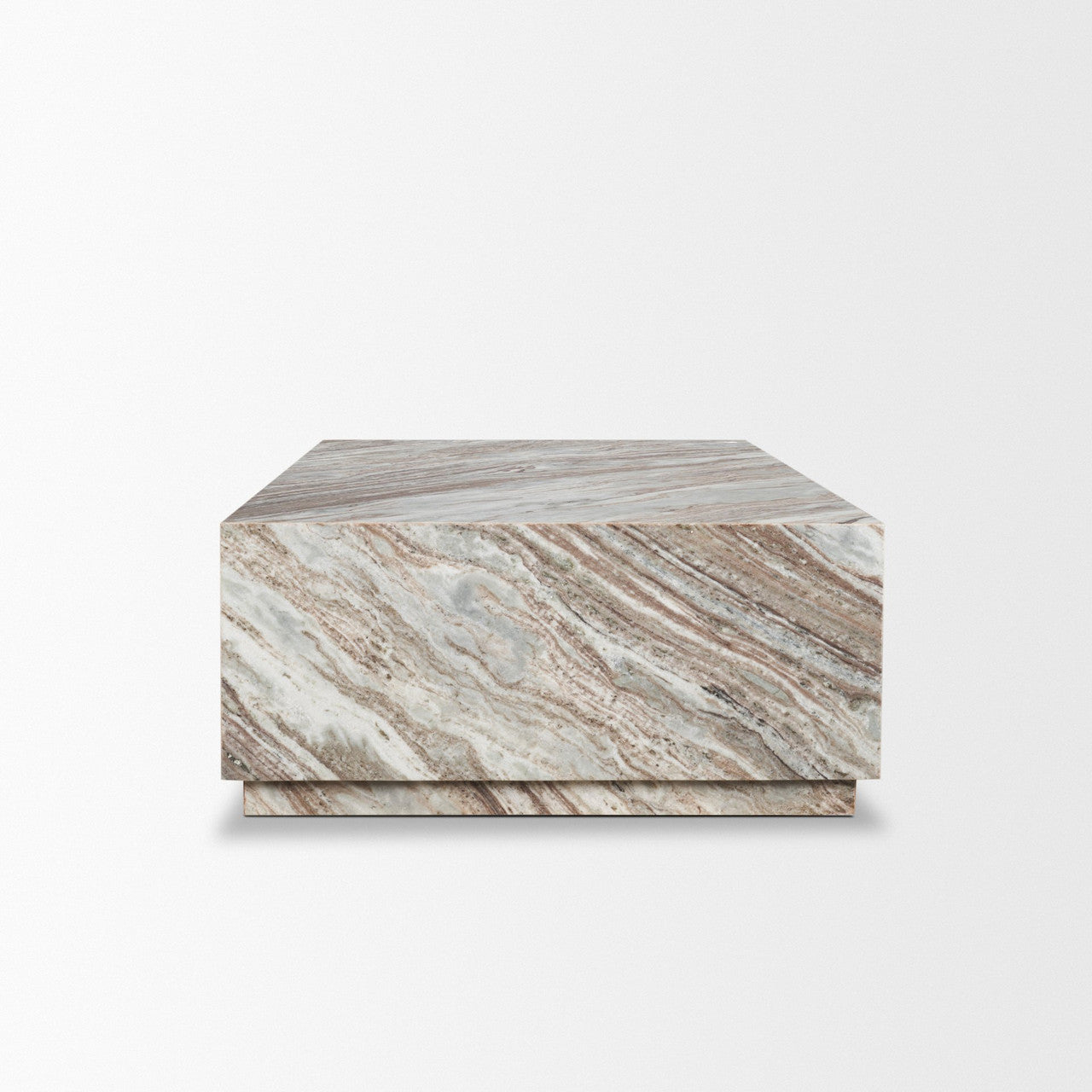 Matteo Solid Pink Marble Rectangular Coffee Table