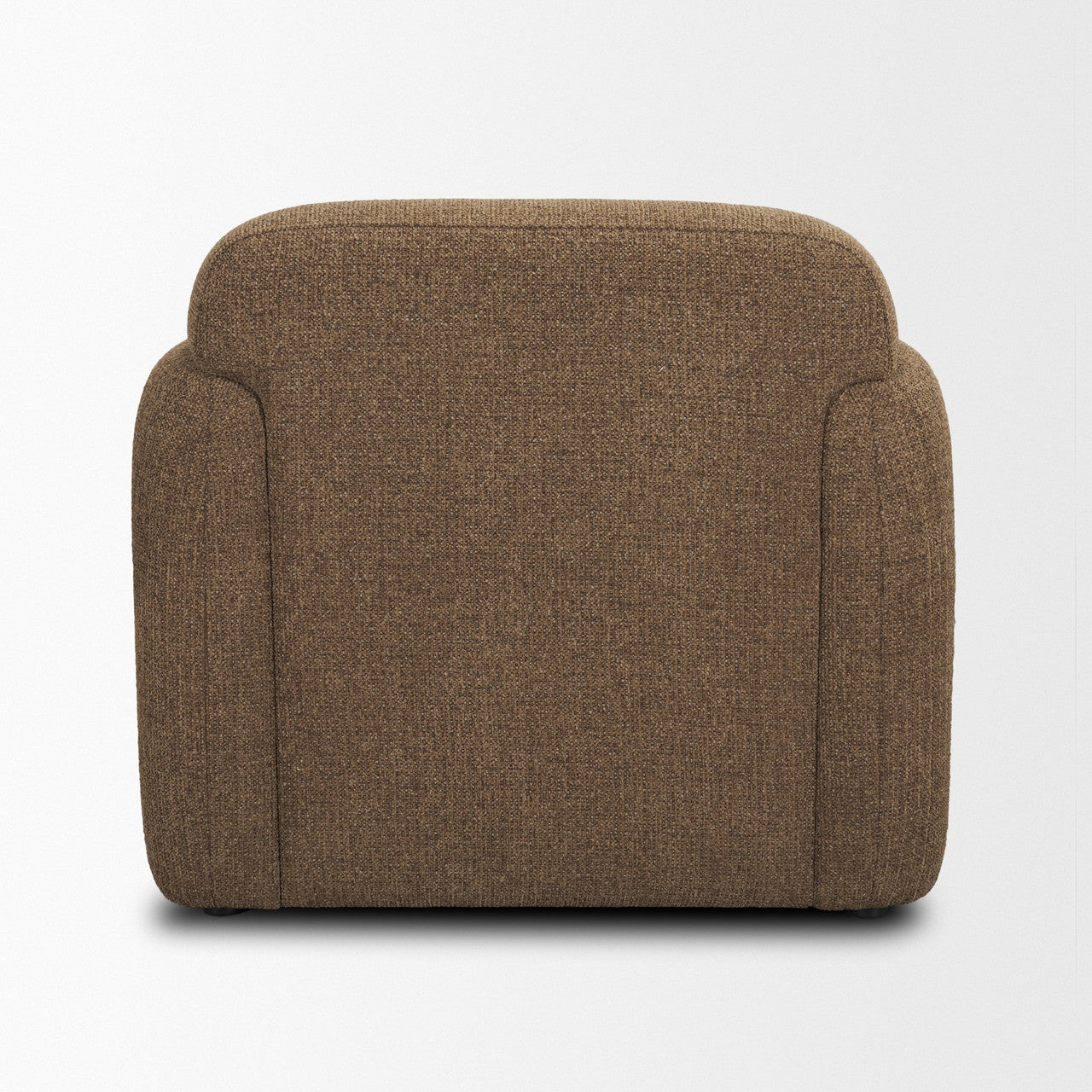 Saga Textured Brown Plush Fabric Upholstered Chair