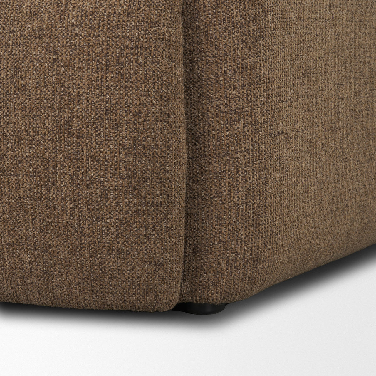 Saga Textured Brown Plush Fabric Upholstered Chair