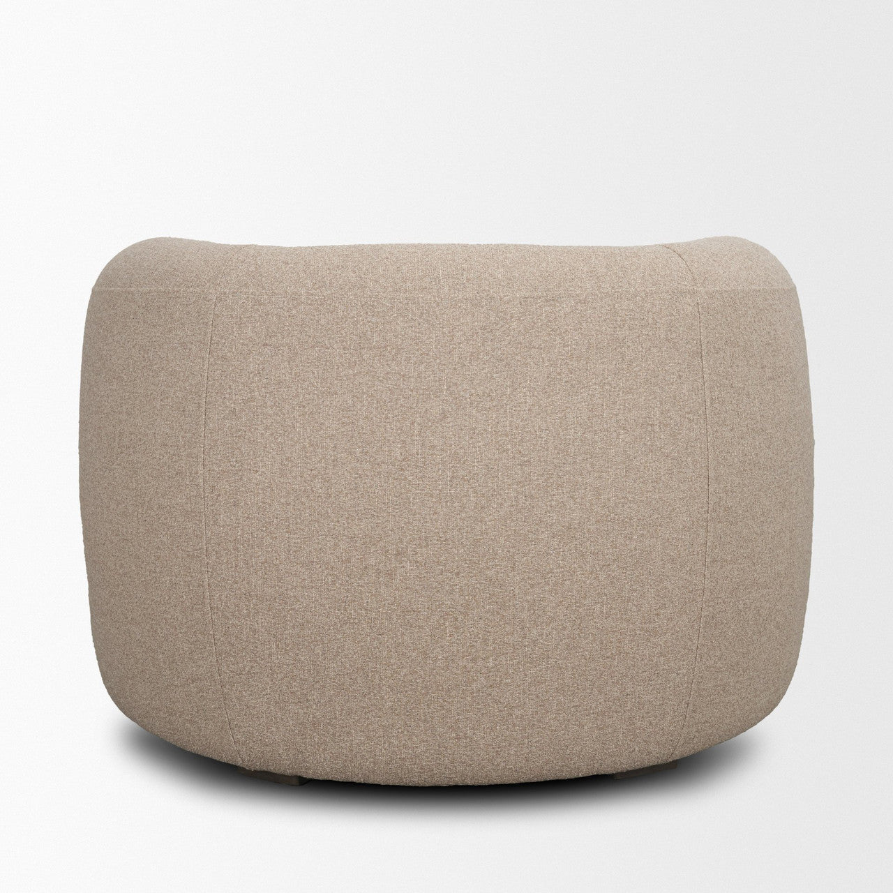 Kornelia Textured Mushroom Fabric Barrel Accent Chair