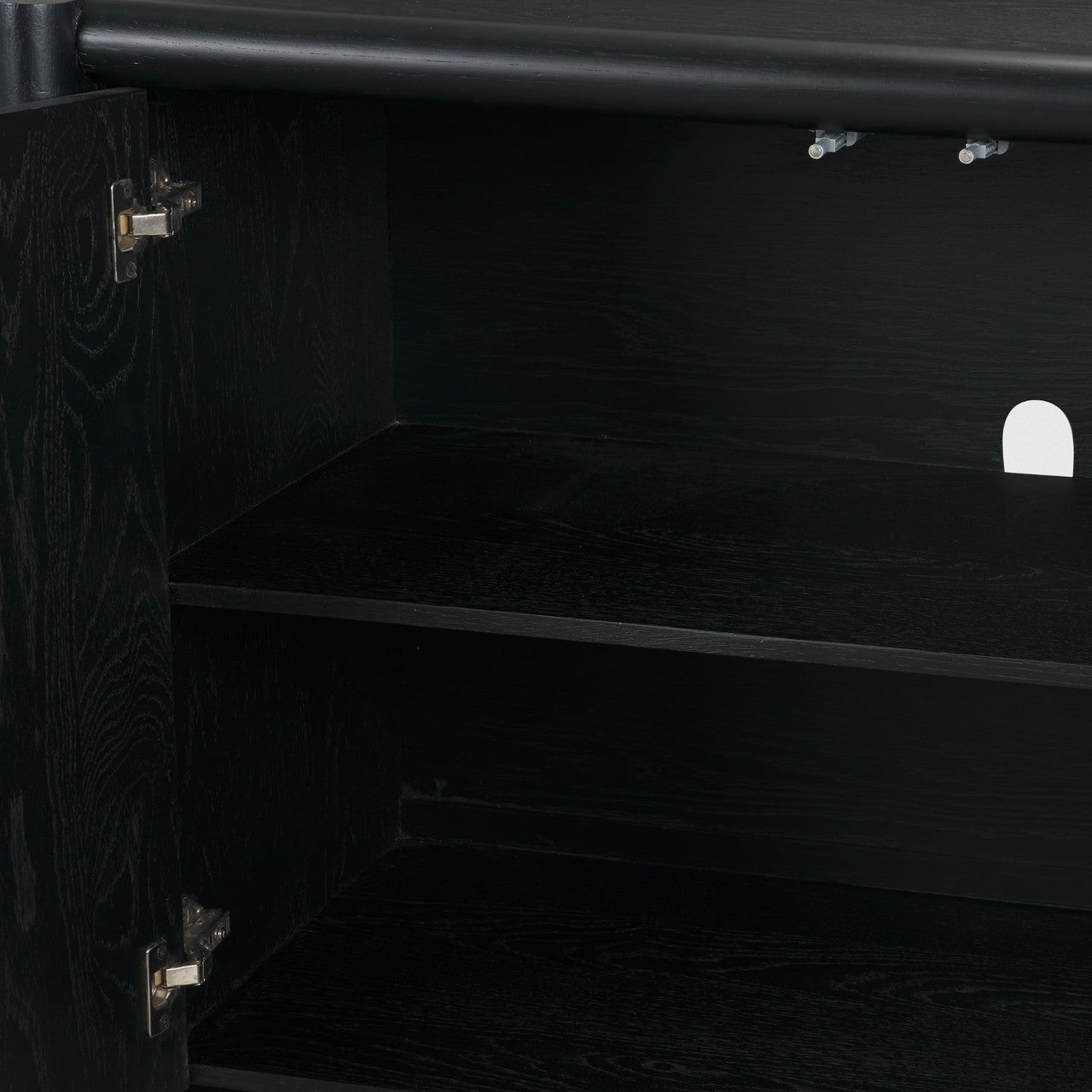 Rowan Black Oak Wood Closed 4 Door Sideboard