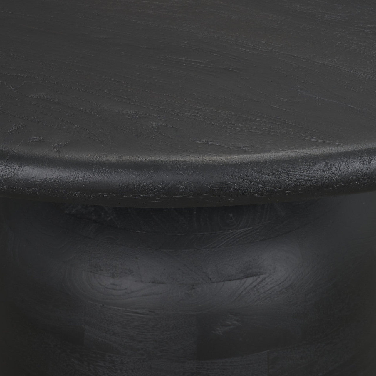 Atlas 42" Black Wood Stacked Pedestal Base Round Dining Table