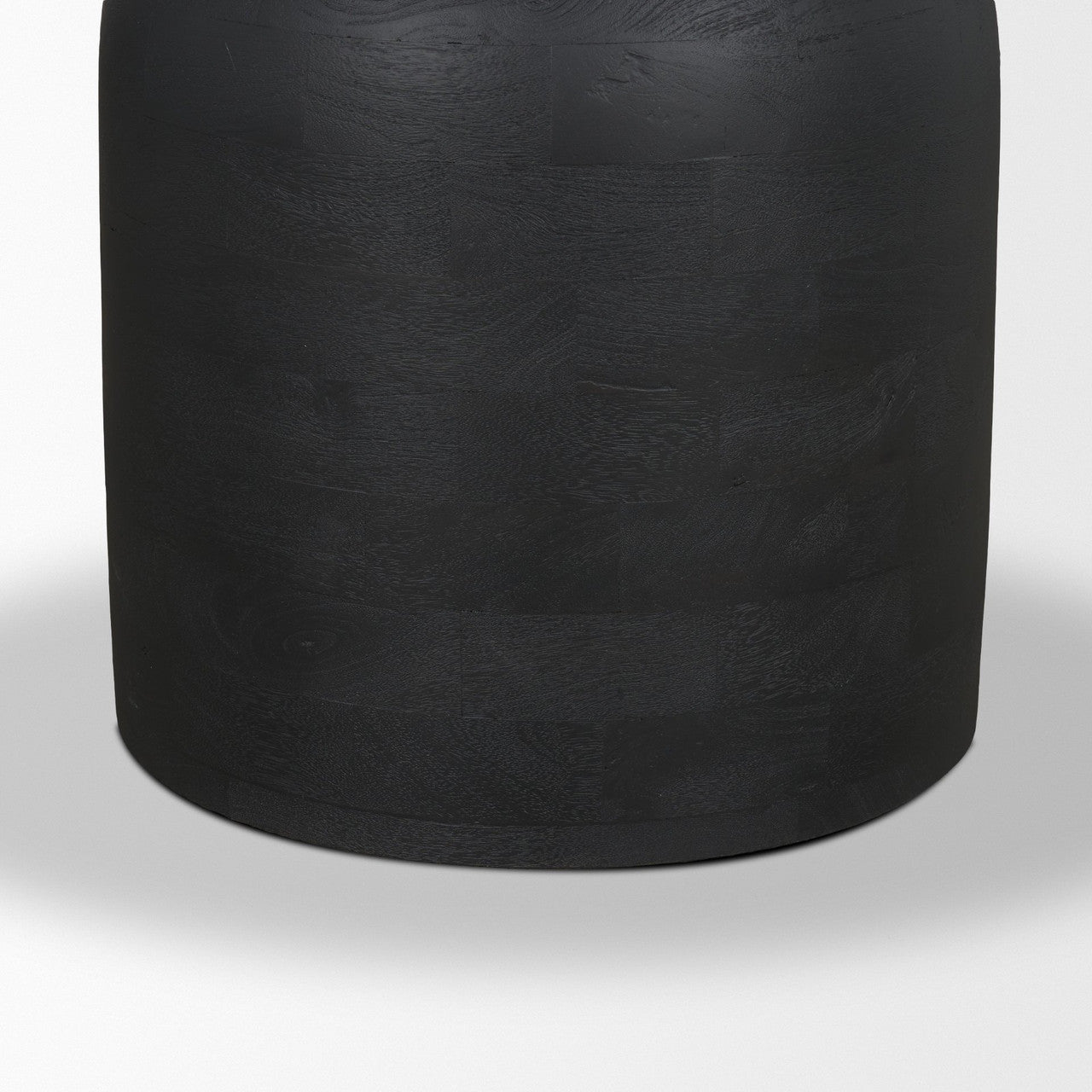 Atlas 42" Black Wood Stacked Pedestal Base Round Dining Table