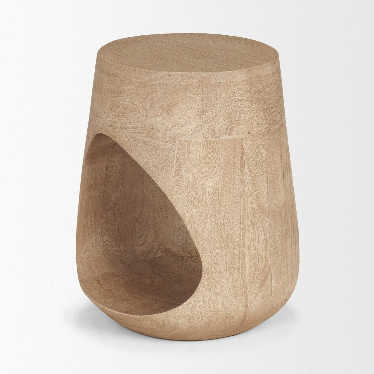 Cove Light Brown Sculptural Open Side Table