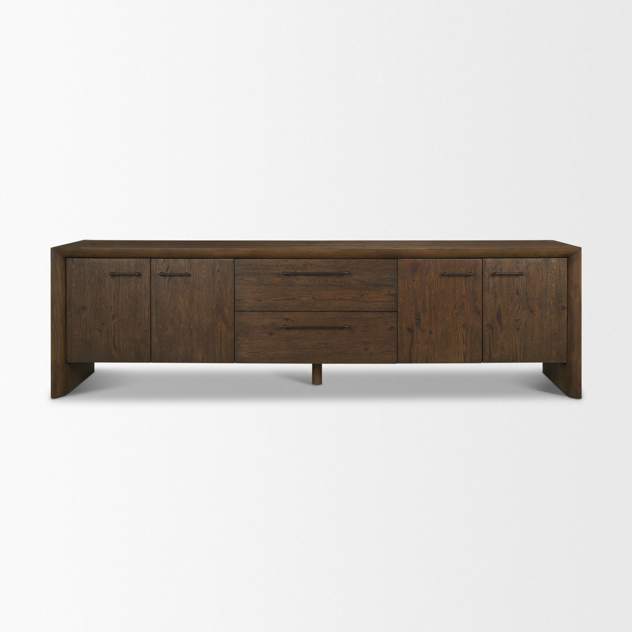 Belford 94" Dark Brown Oak Wood Media Console
