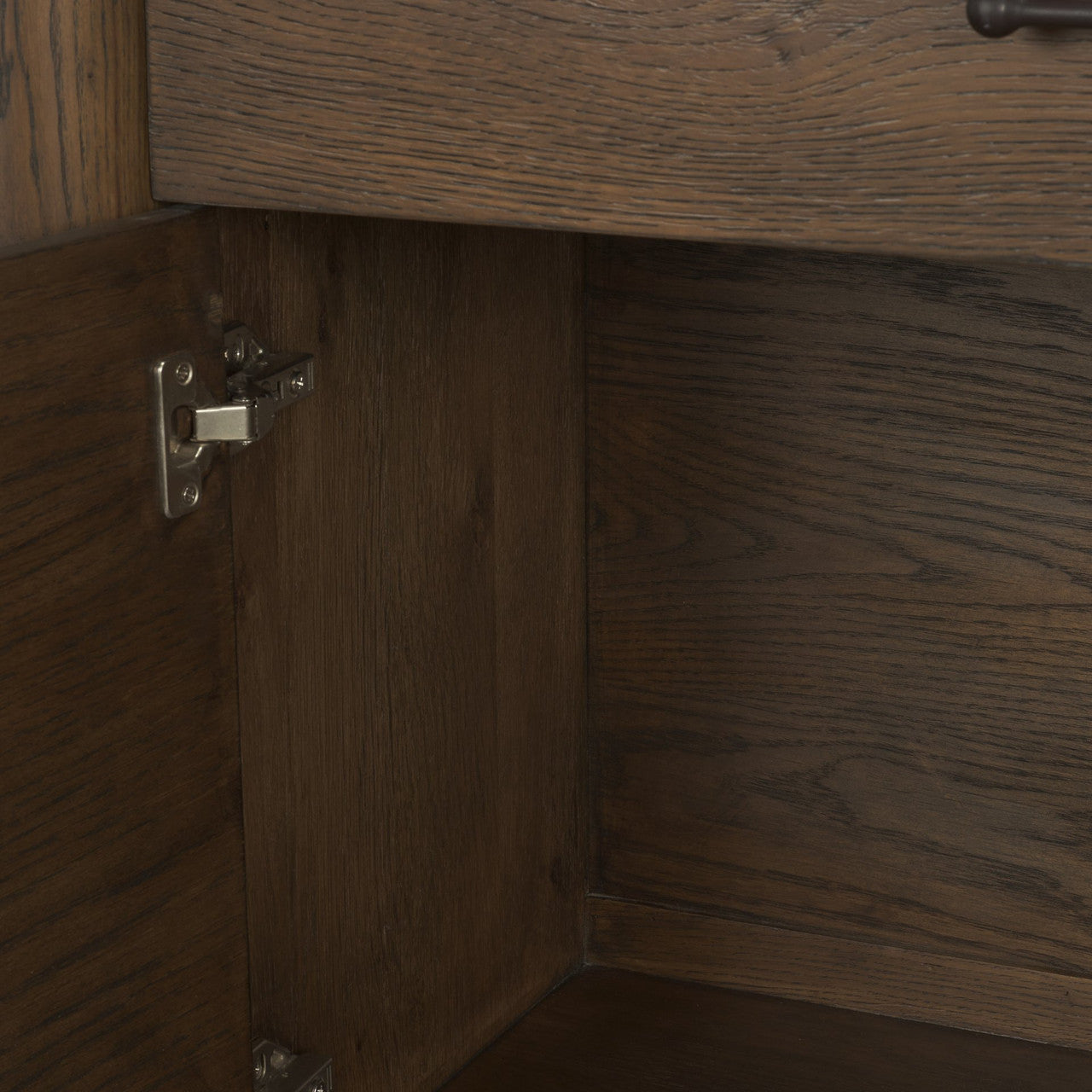 Belford 2-Door Open Dark Brown Oak Wood Shelving Unit