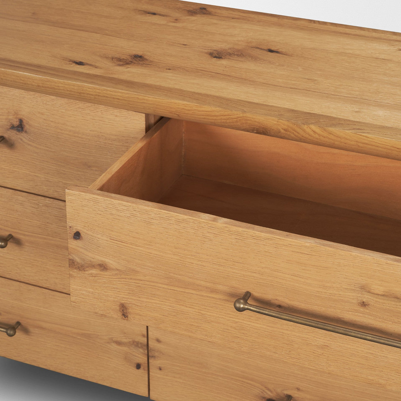 Belford 6-Drawer Light Brown Oak Wood Dresser