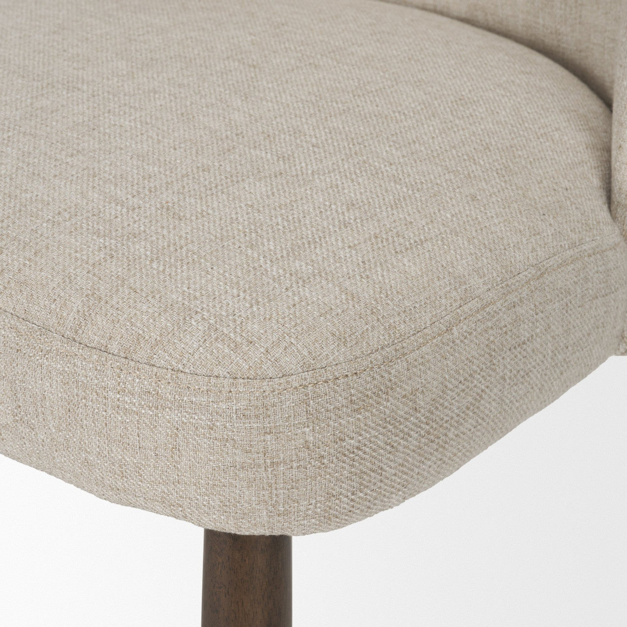 Abbie Curved Back Oatmeal Fabric Armless Dining Chair