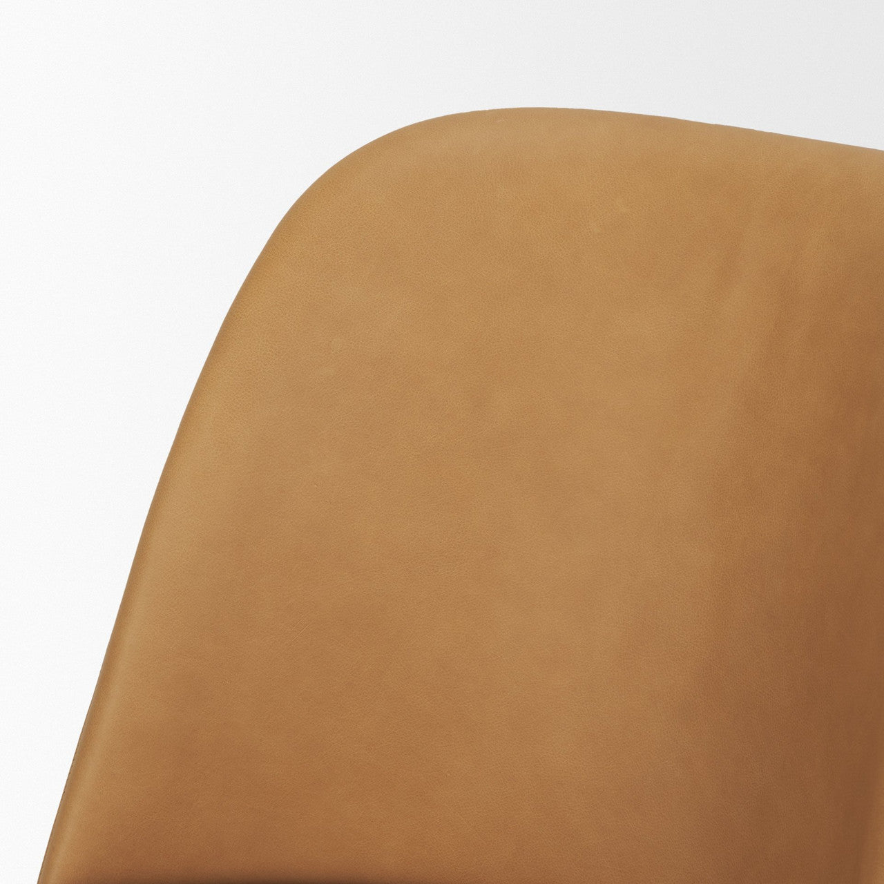 Abbie Slope Curved Back Tan Leather Dining Side Chair