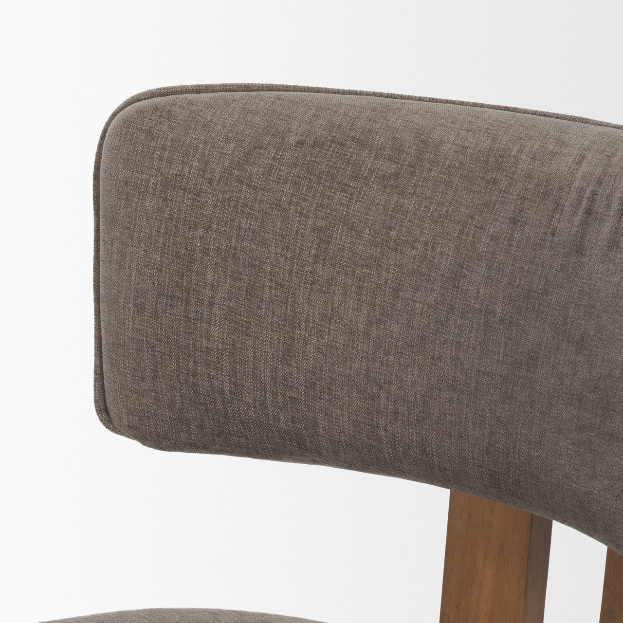 Soho Curved Open Back Gray Chenille Tripod Frame Dining Side Chair