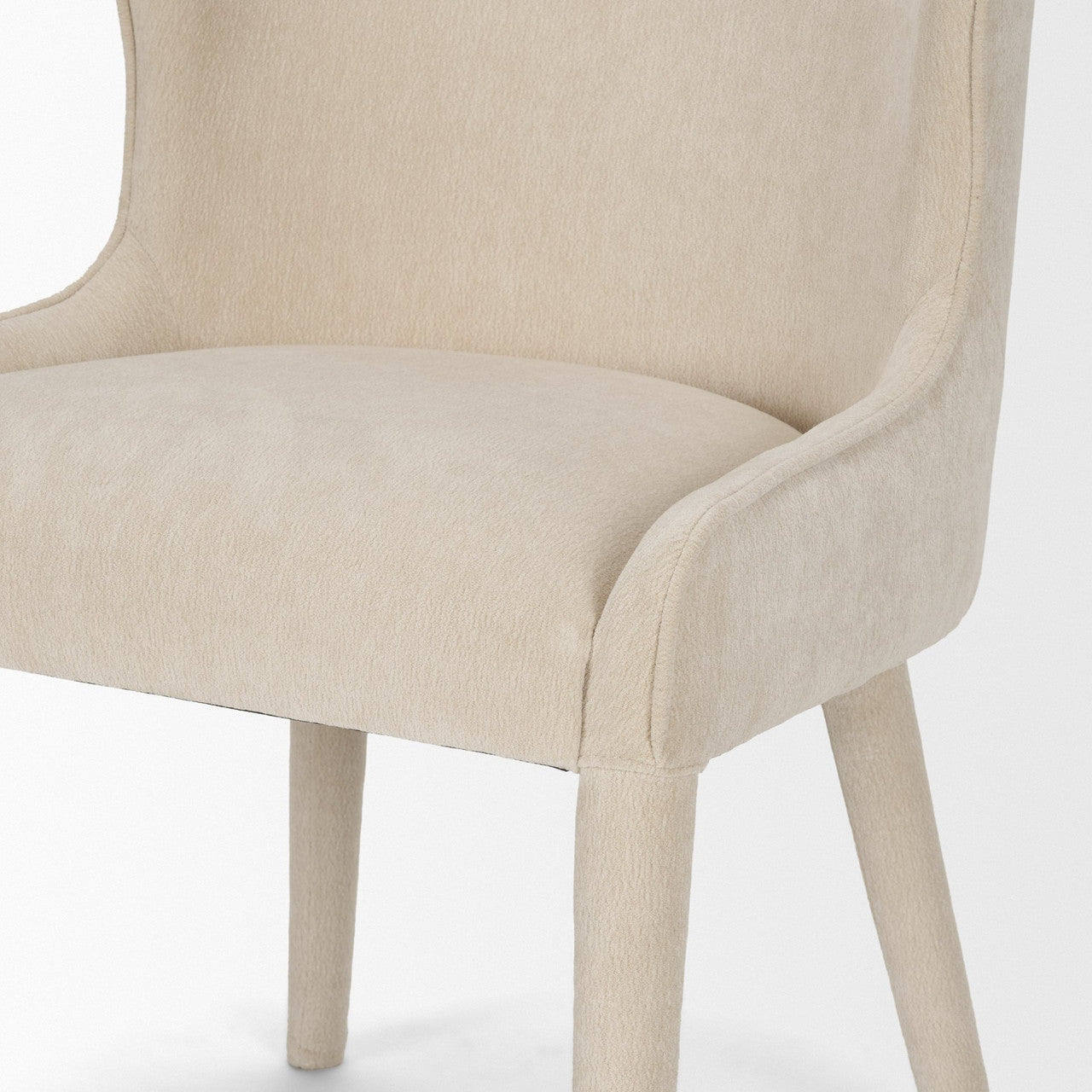 Nolan Slope Cream Chenille Dining Chair