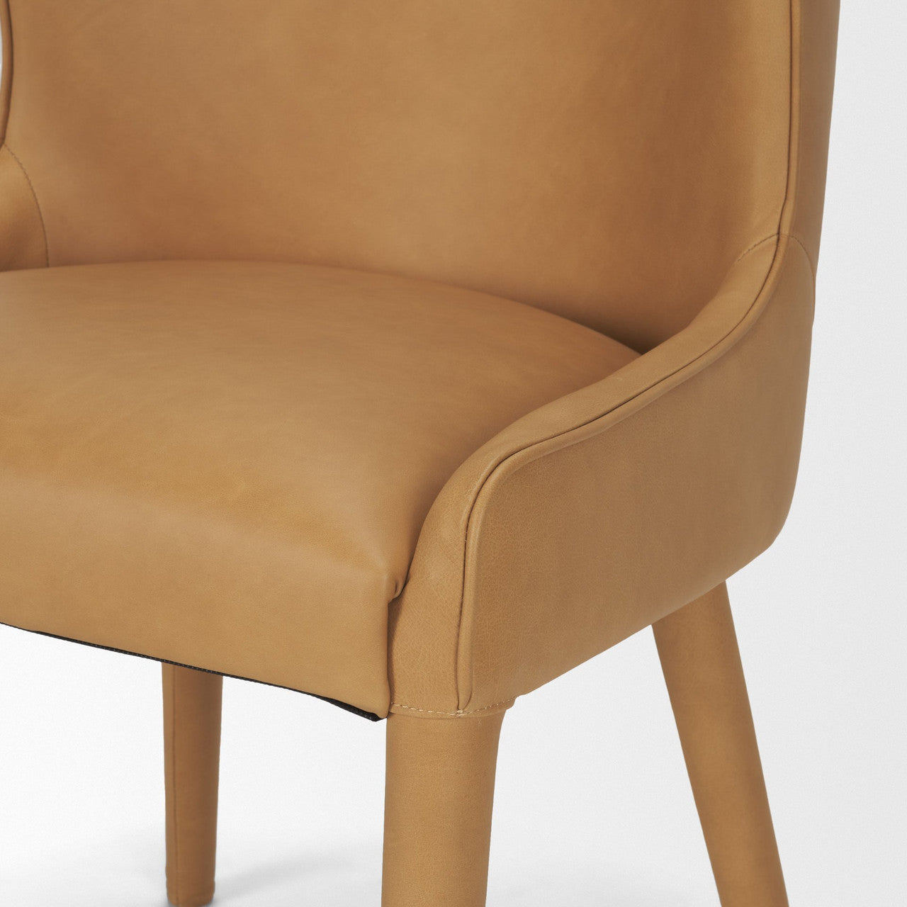 Nolan Slope Tan Leather Dining Chair