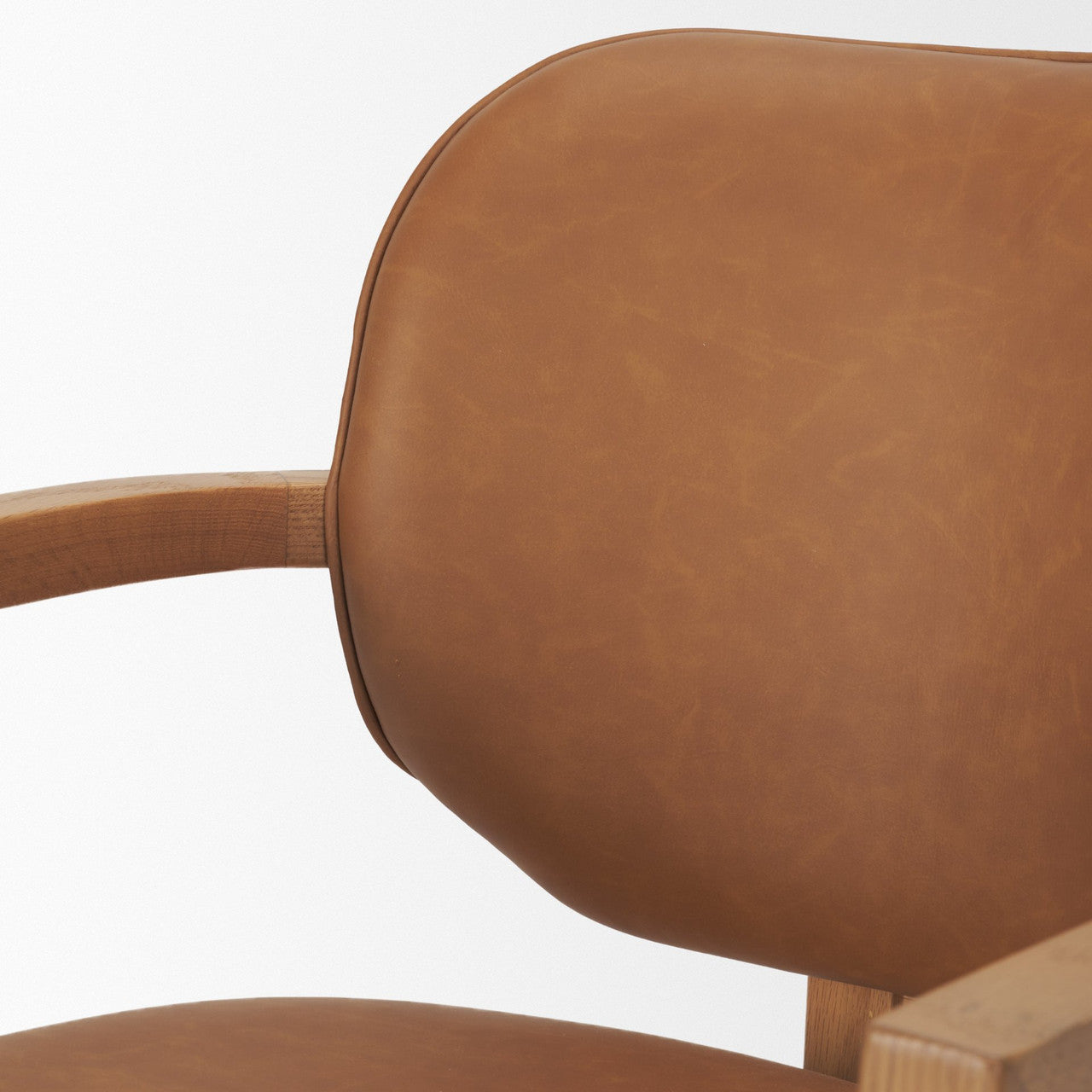 Carlisle Curved Back Tan Leather Tripod Frame Dining Armchair