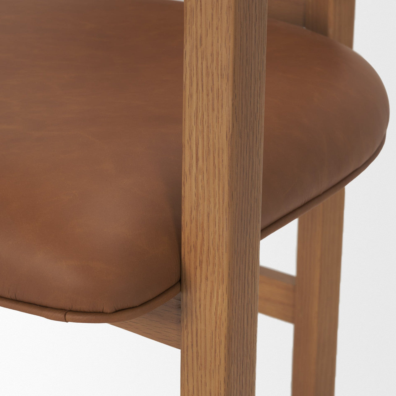 Carlisle Curved Back Tan Leather Tripod Frame Dining Armchair