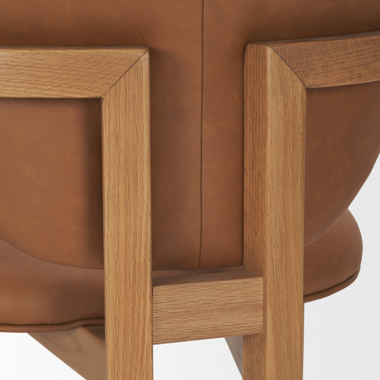 Carlisle Curved Back Tan Leather Tripod Frame Dining Armchair