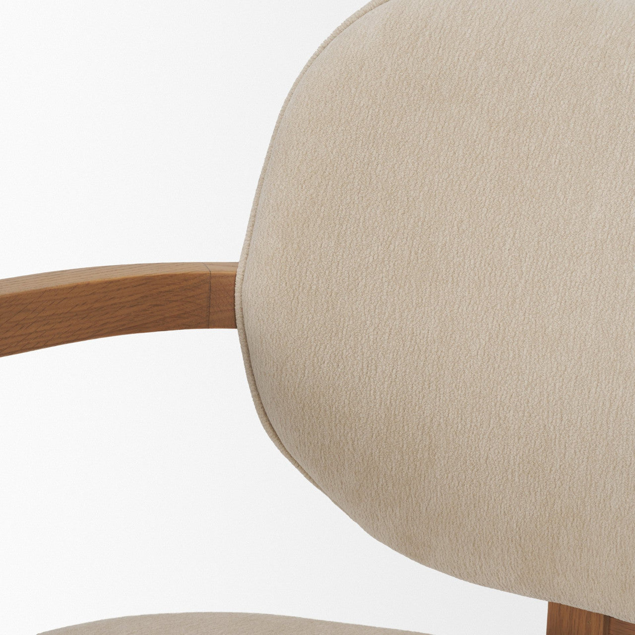 Carlisle Curved Back Cream Chenille Tripod Frame Dining Armchair