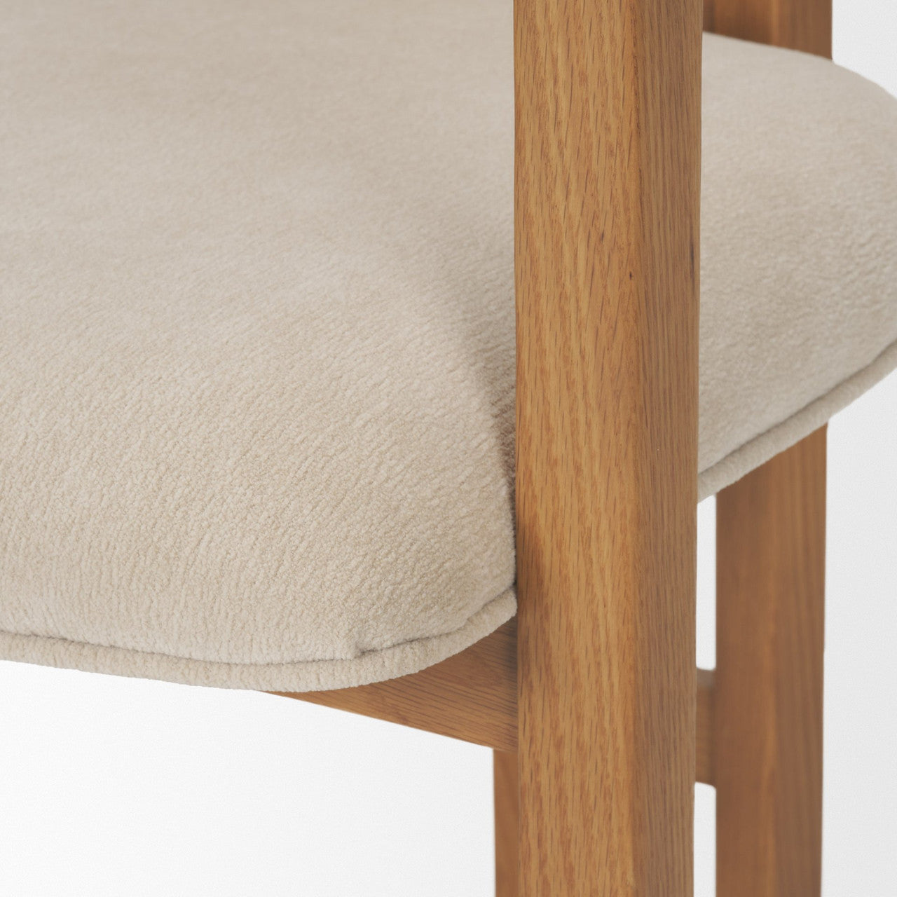 Carlisle Curved Back Cream Chenille Tripod Frame Dining Armchair