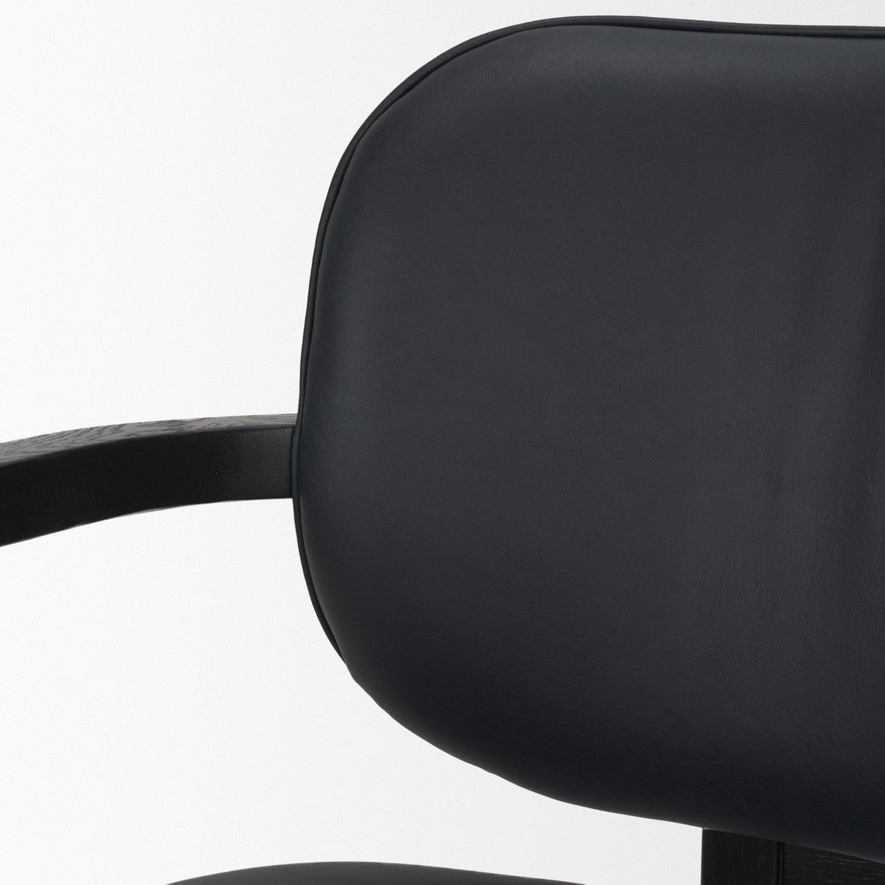 Carlisle Curved Back Black Leather Tripod Frame Dining Armchair