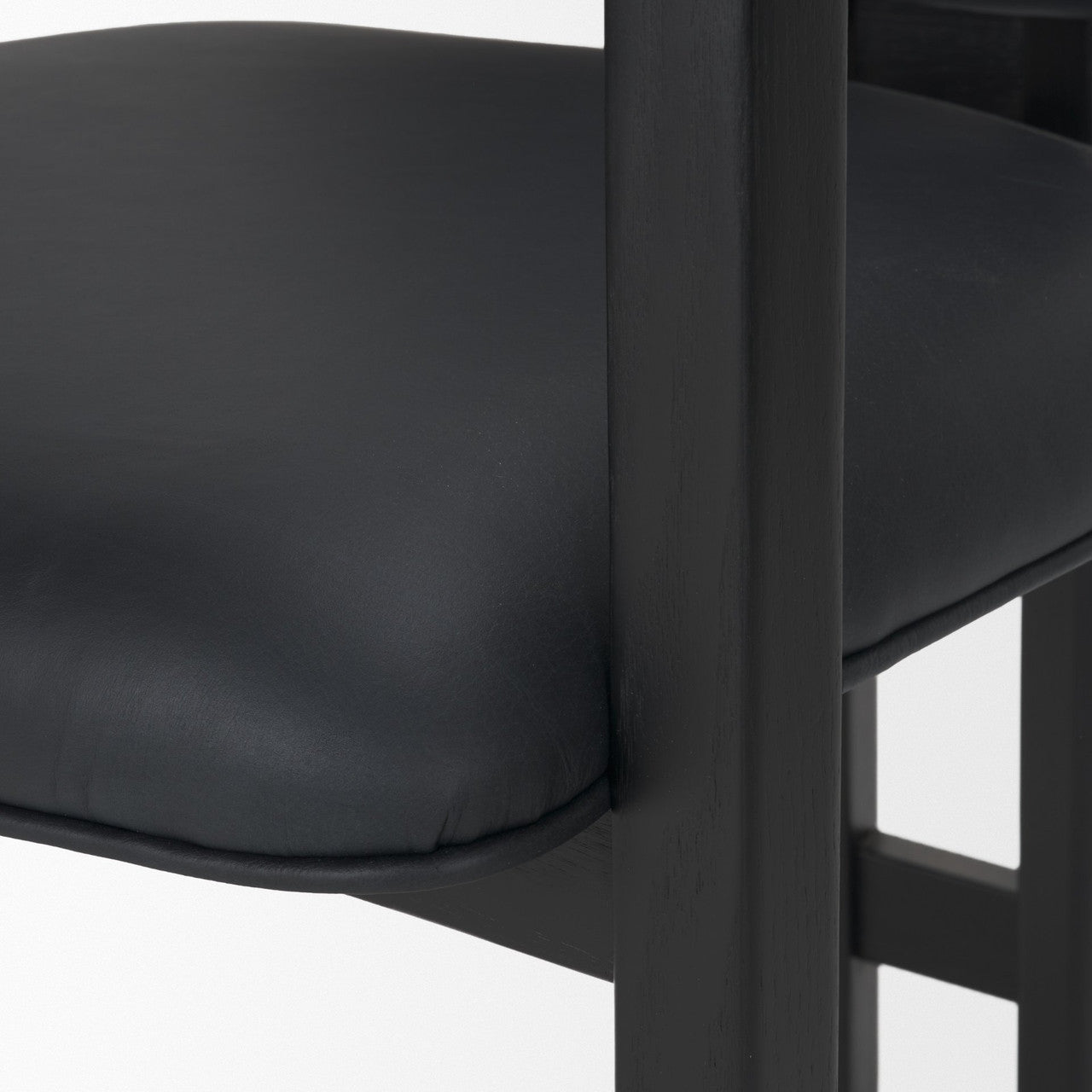 Carlisle Curved Back Black Leather Tripod Frame Dining Armchair