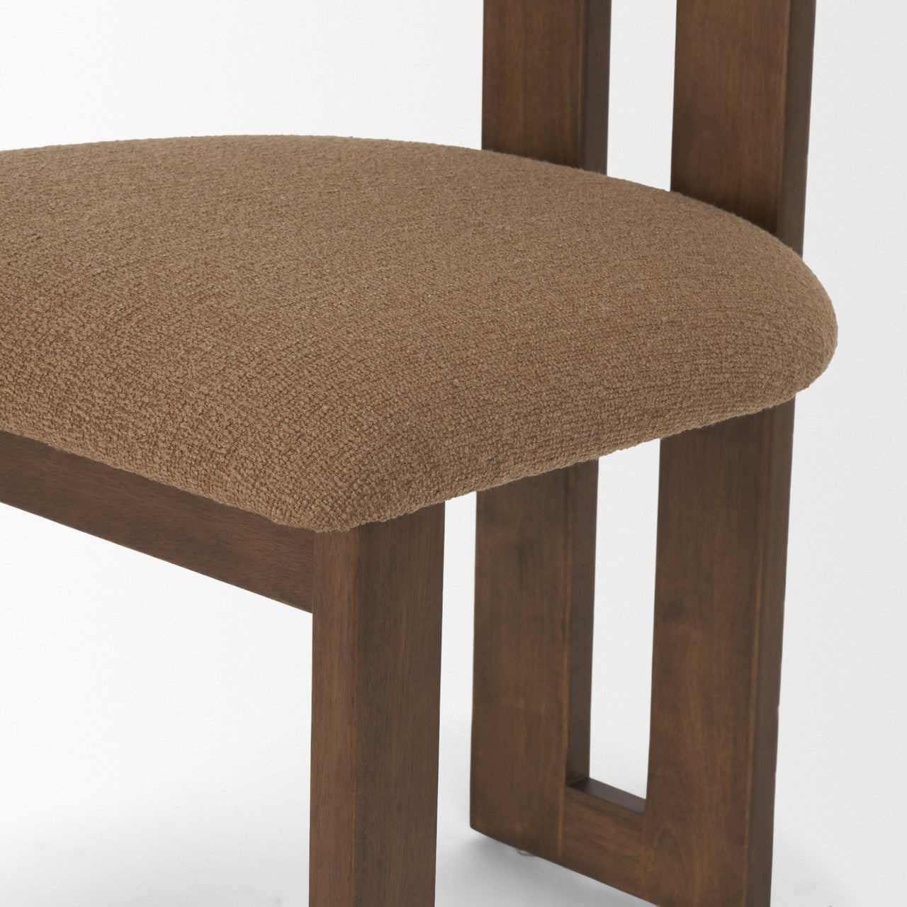 Tribeca Curve Open Back Mocha Fabric Tripod Frame Dining Chair