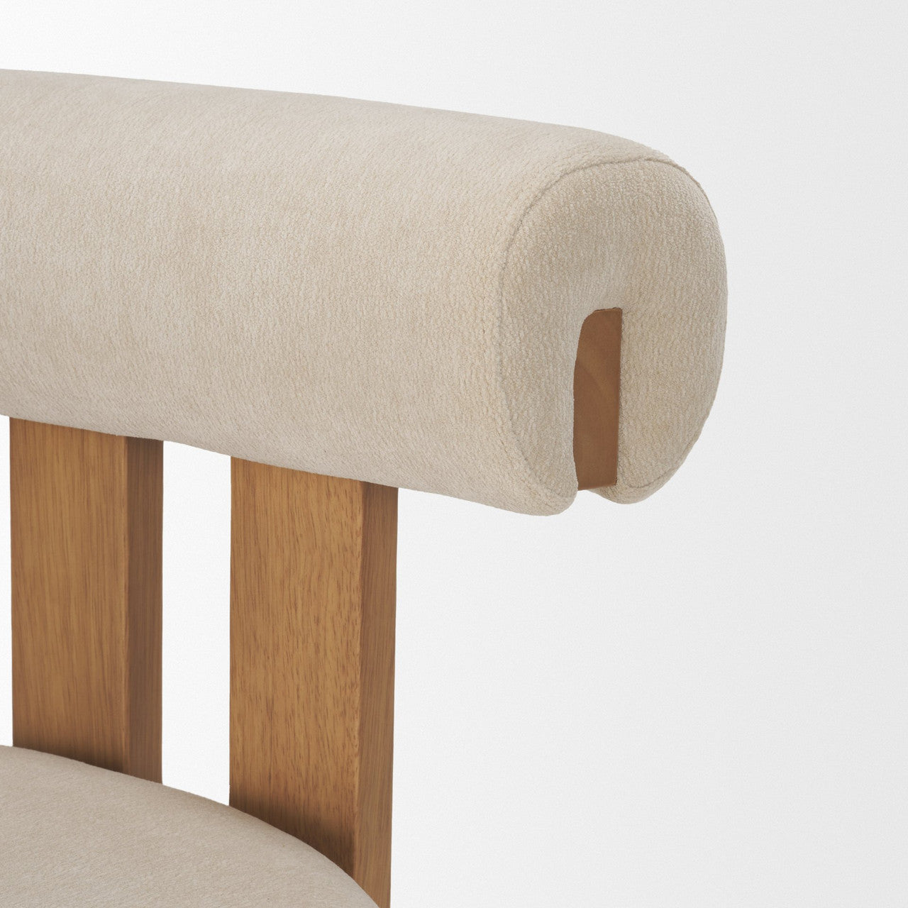 Tribeca Curve Open Back Cream Chenille Tripod Frame Dining Chair