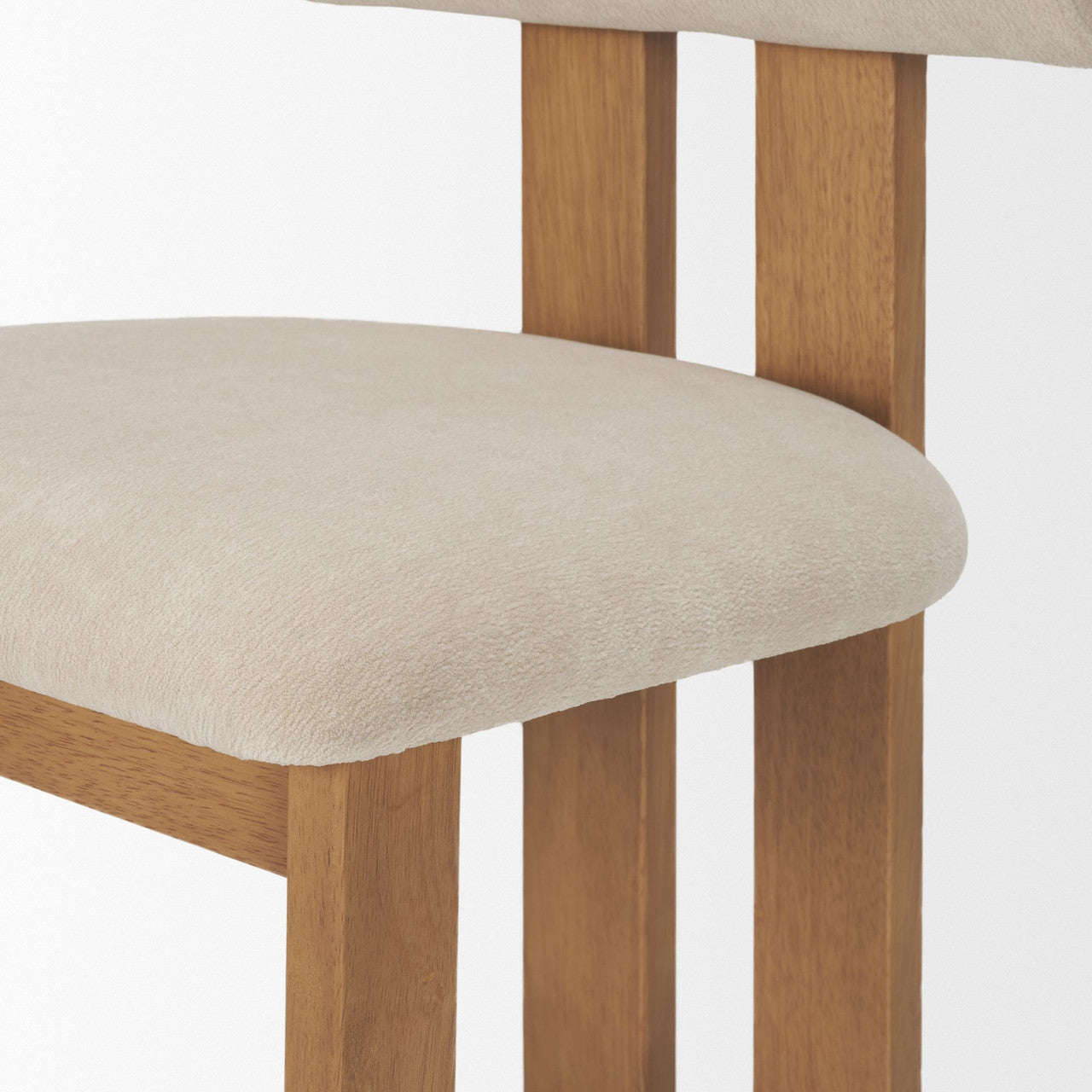 Tribeca Curve Open Back Cream Chenille Tripod Frame Dining Chair