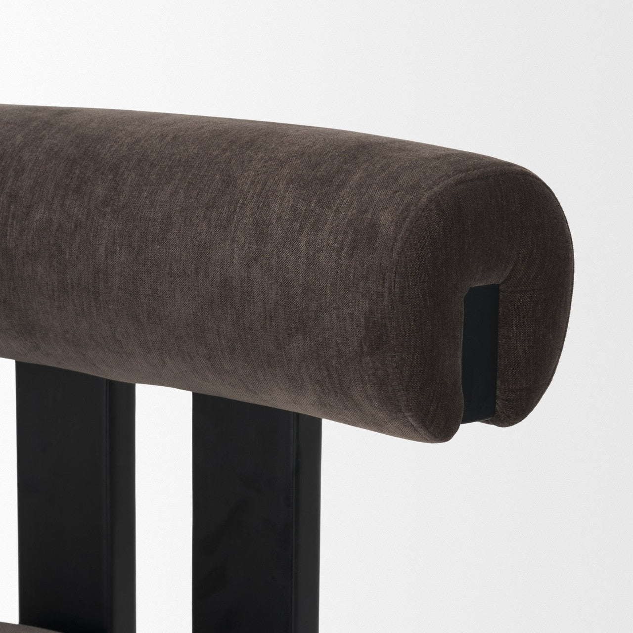 Tribeca Curve Open Back Charcoal Chenille Tripod Frame Dining Chair