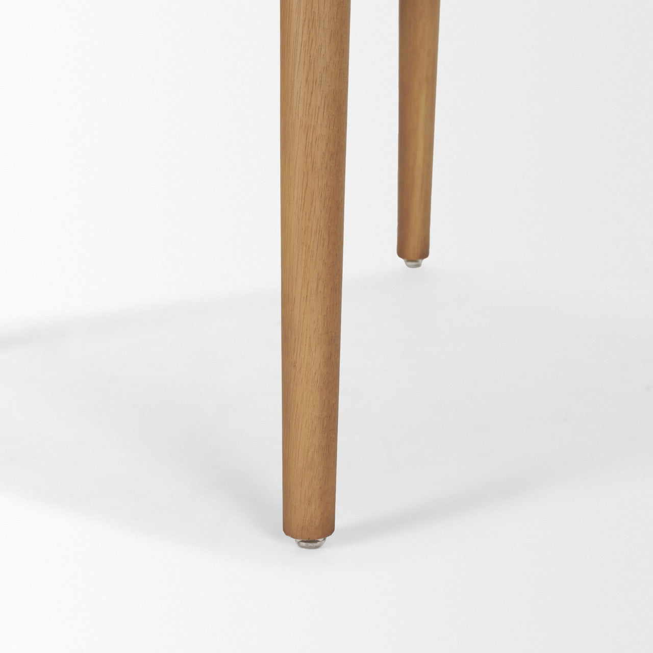 Motley Curved Open Back Cream Fabric and Tan Leather Dining Chair